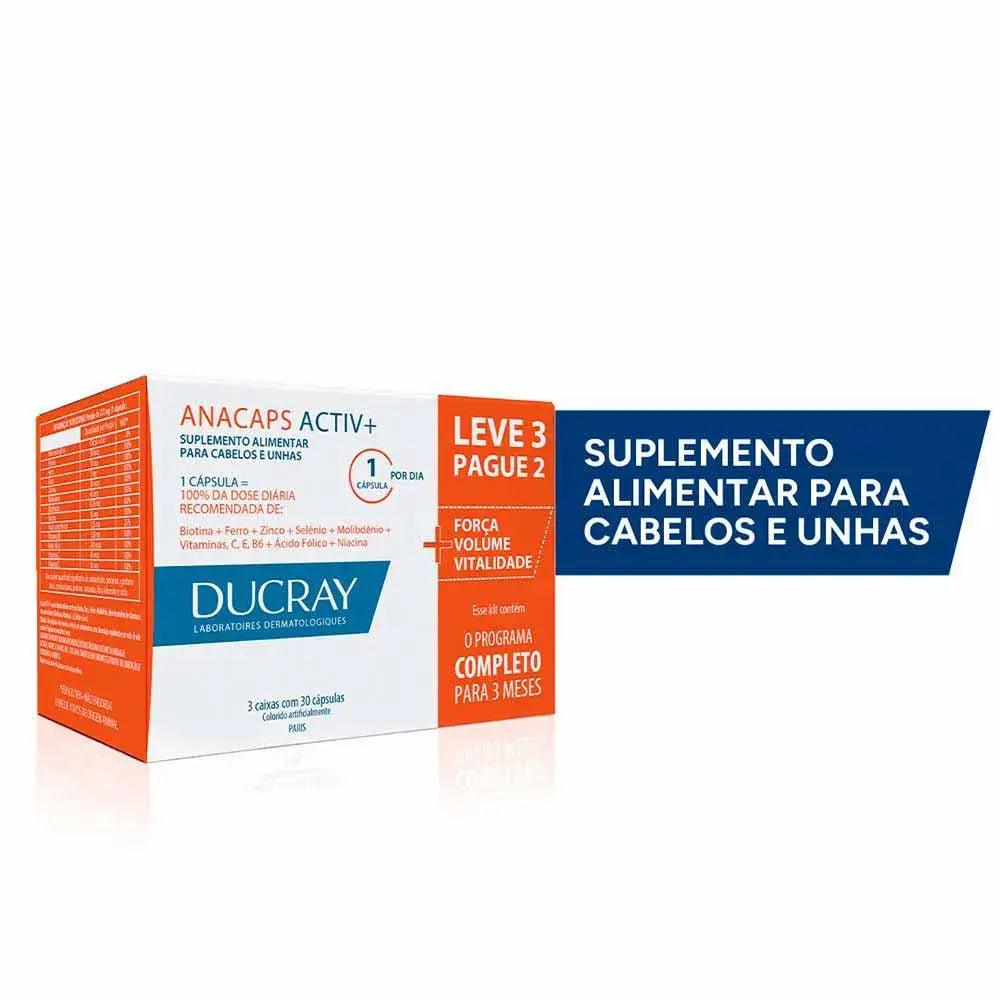 Kit ducray Anacaps Activ Antiqueda 3x30 Cápsulas