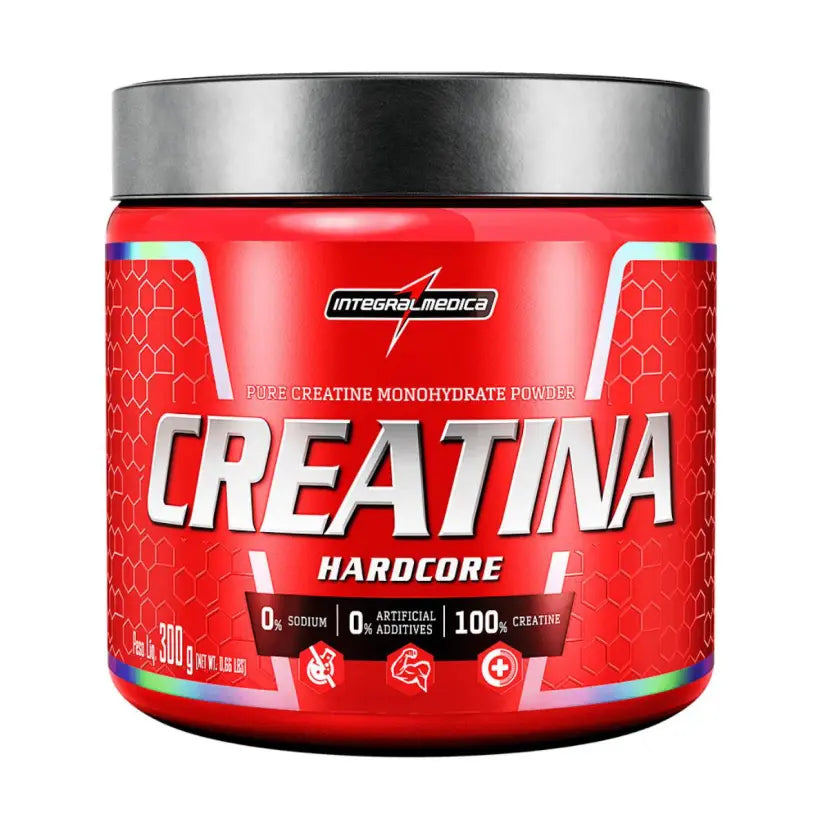 Creatina 100% Pura Hardcore Integralmedica 300G SEM Sabor