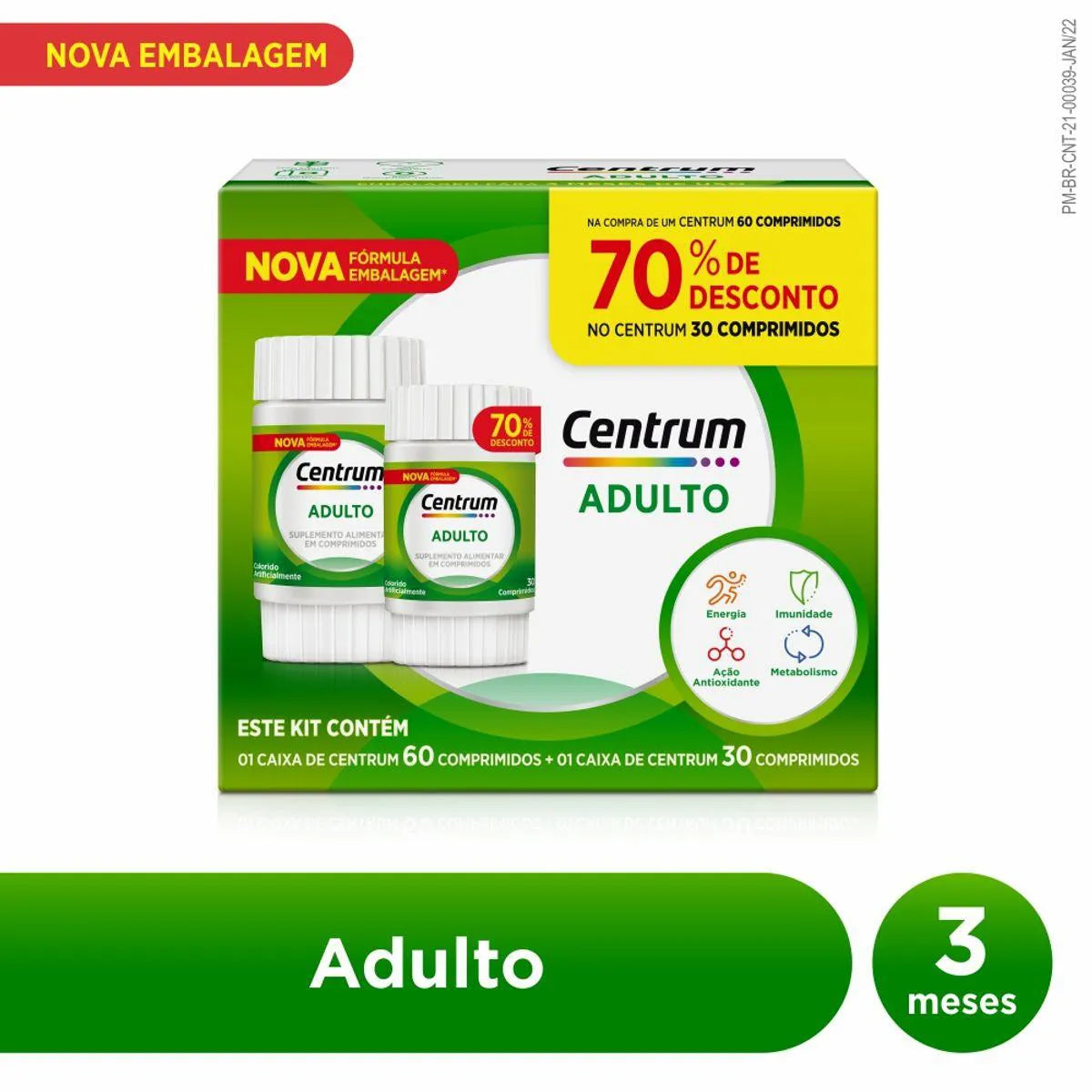 Kit Polivitamínico Centrum A-Z 60+ 30 comprimidos