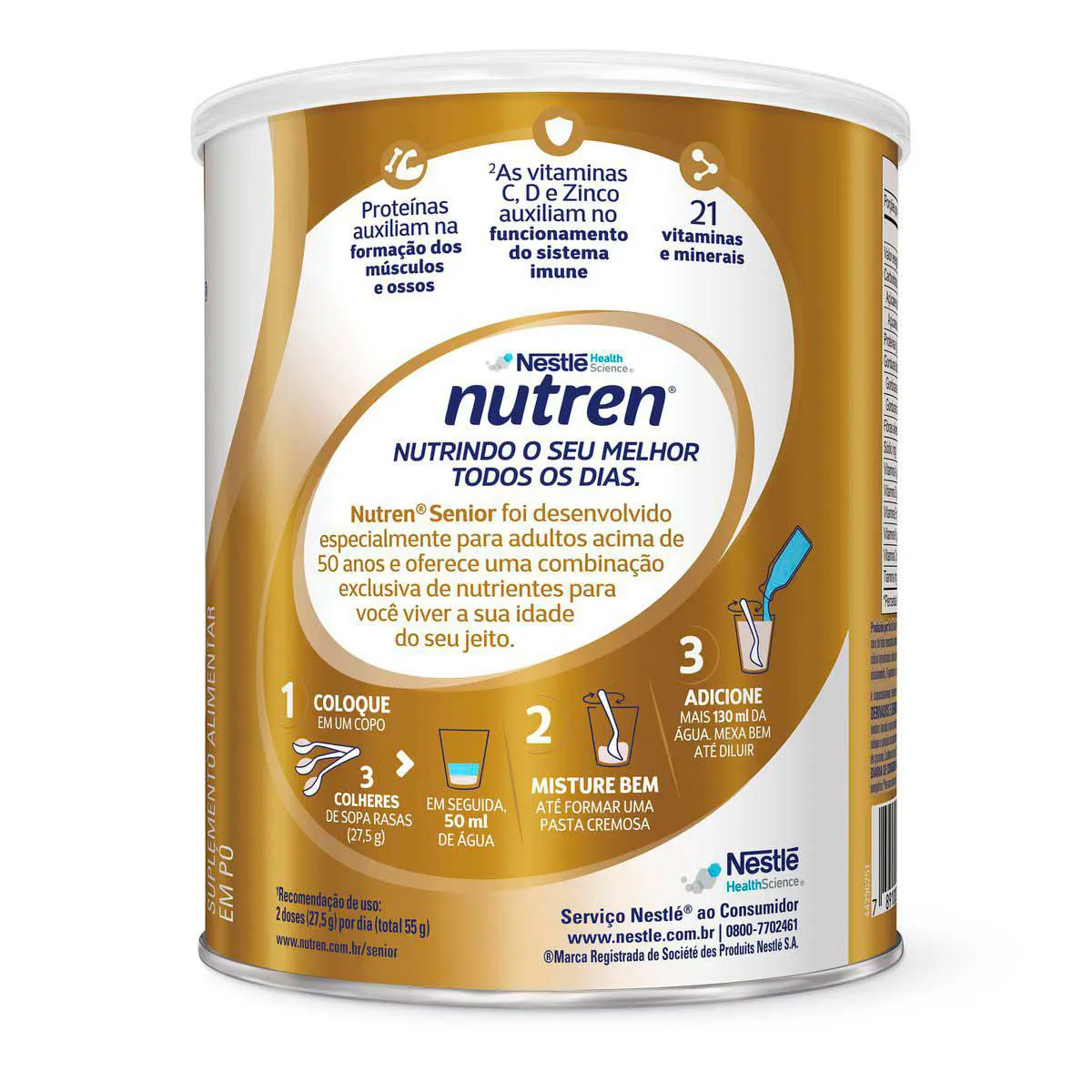 Suplemento Alimentar Nutren Sênior 50+ Sem Sabor 740g