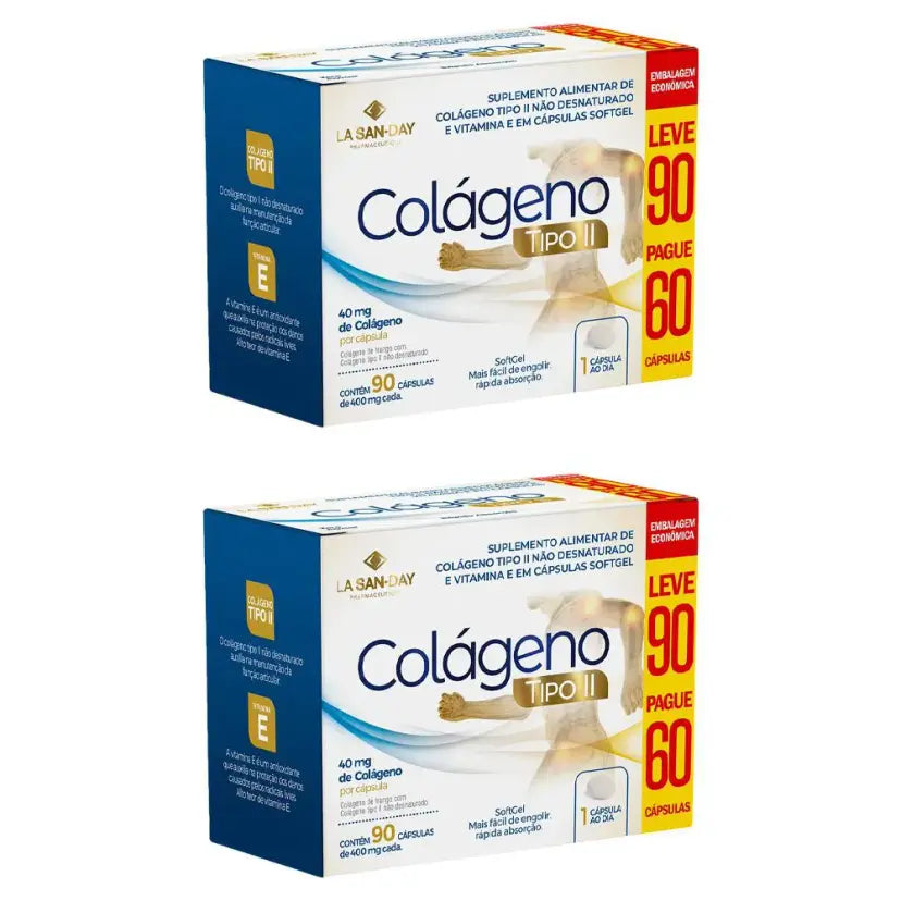 Kit 2 Suplementos Colágeno Tipo 2 90 cápsulas - La San Day